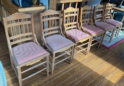 Set of 6 Eastlake Oak Chairs Newly Upholstered