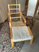 Ikea Bentwood Chair and Ottoman
