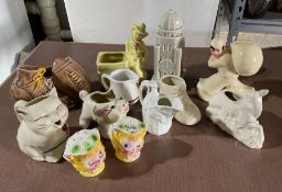 10 Pieces Assorted Unmarked Pottery