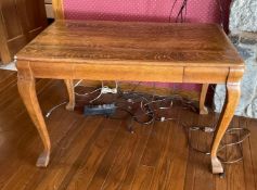 Antique Oak Single Drawer Writing Desk