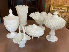 6 Pieces Milk Glass