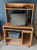 Computer Desk and File Cabinet with Dell Computer and Monitor