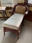 Wicker Chaise with Cushions