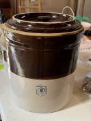 6 Gallon Miller Stoneware Crock with Lid!