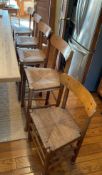 Set of 4 Rush Bottom Counter Height Stools 24 inches floor to seat