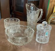 4 Pieces Clear Cut glass
