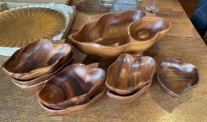 Carved Wooden Salad Set