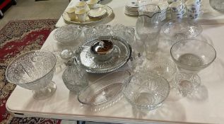 Large Group of Clear Pressed Glassware