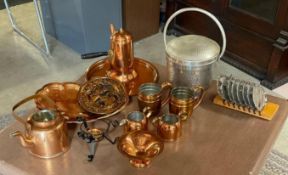 Group of 12 Copper Serving Pieces