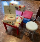 Newly Upholstered Wooden Chair with Sequined Evening Bag