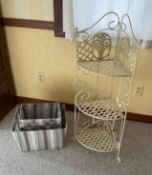 Metal Corner Shelf 17.5 wide x 12 deep x 42 tall