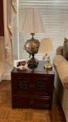 Vintage Silver Plated Coffee Urn Converted to Lamp with End Table