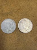 2 - 1922 Peace Silver Dollars