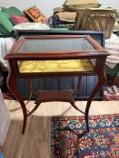 Antique mahogany bijouterie table, also known as a vitrine or display case.