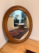 Large Antique Oval Gold Leaf Mirror