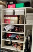 Closet Lot of Ladies Shoes and Purses with Men's Shoes, Hats and Ties