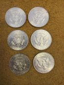 6 - 1966 Kennedy Half Dollars
