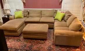 Bassett Furniture U Shaped Sectional Sofa with Ottoman Pet Free Smoke Free Home