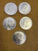 5 - 1965 Kennedy Half Dollars