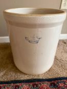 6-gallon Robinson Ransbottom Blue Crown stoneware crock