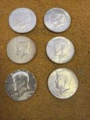 6 - 1966 Kennedy Half Dollars