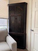 Painted 4 Door Corner Cabinet with Light