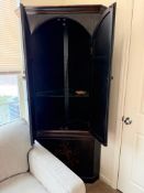 Painted 4 Door Corner Cabinet with Light