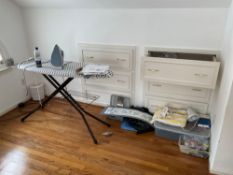 Attic Lot of Sewing Supplies, Ironing Board and Iron