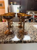 Vintage Valero silver-plated champagne goblets (or coupe glasses) made in Spain.