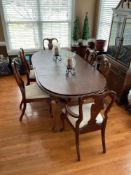 Queen Anne Style Cherry Dining Table with 6 Chairs