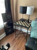 Metal Side Table with Checkerboard Toop 20 x 20 x 26