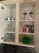 Cabinet Lot of Mugs and GLasses