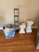 2 Column Style Stands with small metal shelf