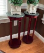Pair of Marble Top Fern Stands