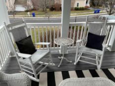 2 Rocking Chairs with Wrought Iron Table