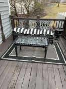 3 Cushion Letal Outdoor Sofa with Glass Top Coffee Table