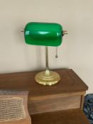 Green Glass Library Lamp