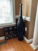 Large Wicker and Wood Vase 47 inches Tall
