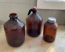 Vintage Amber Glass Jars