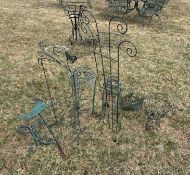 Group of Metal Planter Baskets and Trelises