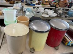 Group of Small Trash Bins