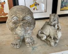 Muggly's Face Planter Statue and Squirrell Garden Statue