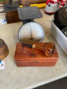 Vintage Avon Corn Cob Pipe and Vintage Scales