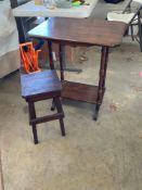 Vintage Parlor Table with Stool