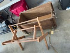 Vintage Quilt Rack and Wooden Crate