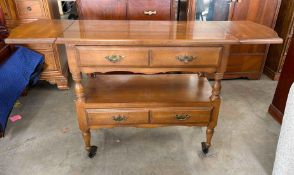 2 Tier Wooden Serving Cart
