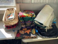 Lot of Linens and Rugs