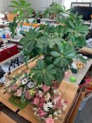 Decorative Lot of Faux Flowers and Greenery