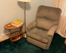 Upholstered Recliner and End Table
