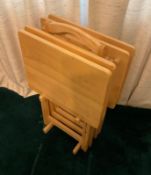 Set of Wooden TV Tray Tables